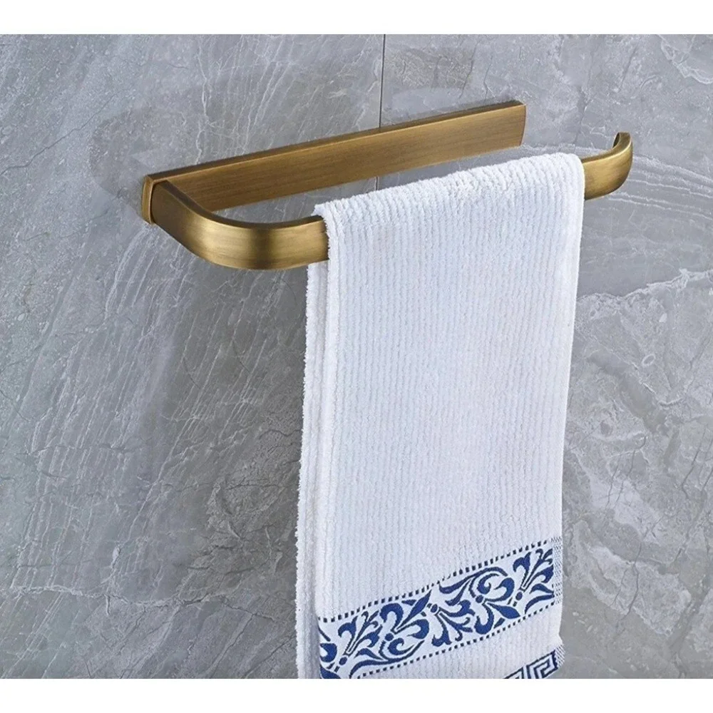 Paper Holder or hand towel  and bath towel wall mounted rack bar antique brass.